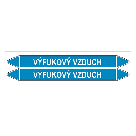 Značení potrubí, výfukový vzduch,2 ks, 450 × 52 mm